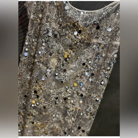 Baum und Pferdgarten Sequin Embellished Sheer  nude party cocktail  Dress NWT - Picture 8 of 10